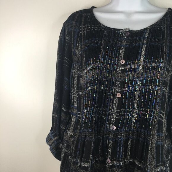 Soft Surroundings Beaded Button Down Long Blouse Tunic Top  Small - Picture 4 of 10